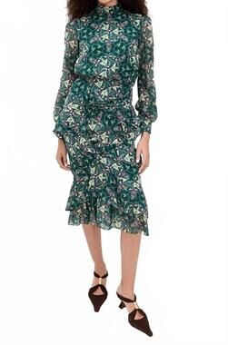 NEW SALONI isa ruffle dress in opaline vert
